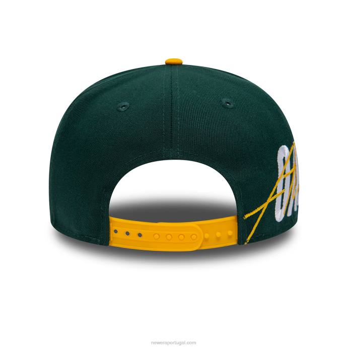 FFTN2040 New Era Boné snapback Oakland Athletics Side Font verde escuro 9fifty