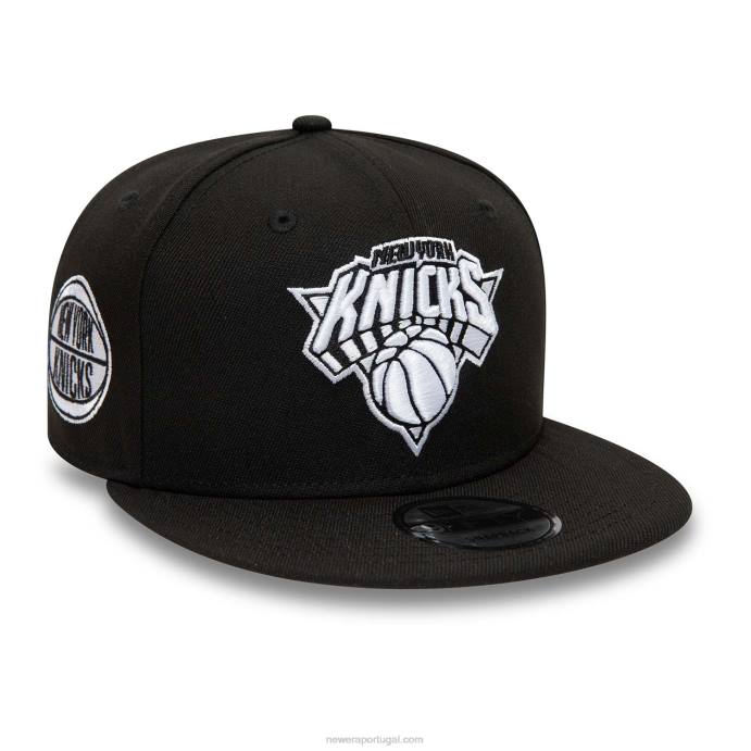FFTN2048 New Era New York Knicks boné preto 9fifty snapback