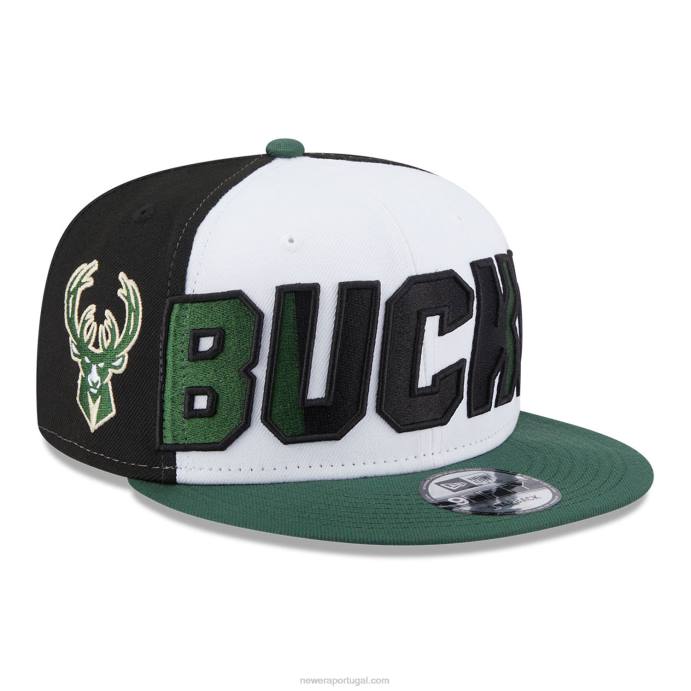 FFTN2049 New Era boné milwaukee bucks nba back half green 9fifty snapback