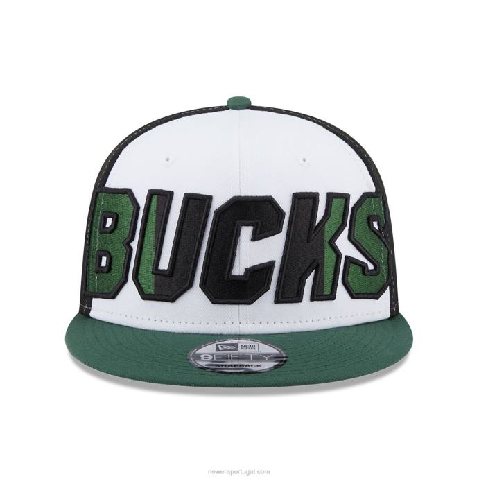 FFTN2049 New Era boné milwaukee bucks nba back half green 9fifty snapback