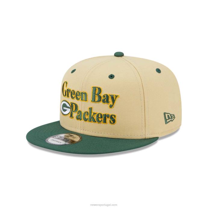 FFTN2050 New Era boné snapback 9fifty green bay packers nfl retro cream