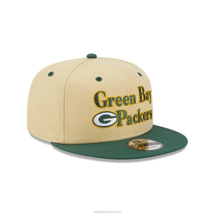 FFTN2050 New Era boné snapback 9fifty green bay packers nfl retro cream