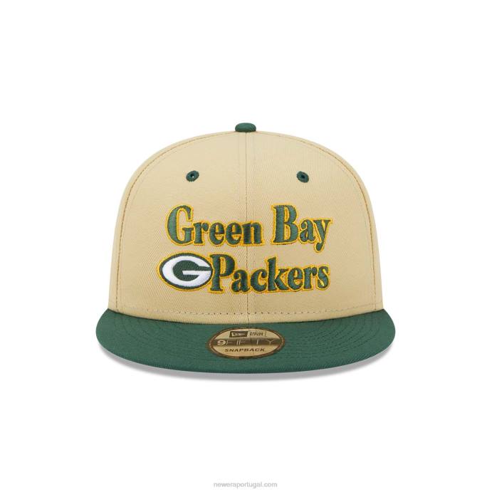 FFTN2050 New Era boné snapback 9fifty green bay packers nfl retro cream