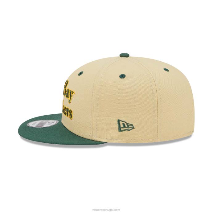 FFTN2050 New Era boné snapback 9fifty green bay packers nfl retro cream