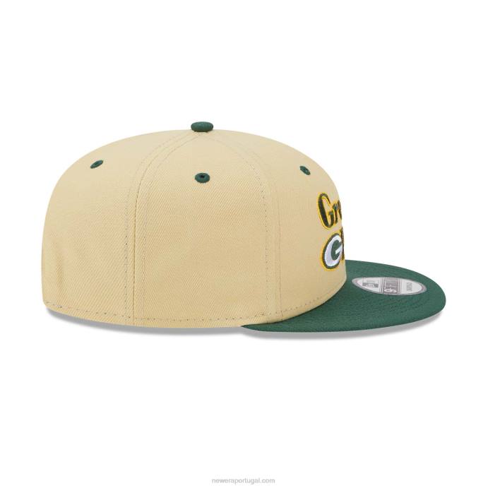 FFTN2050 New Era boné snapback 9fifty green bay packers nfl retro cream