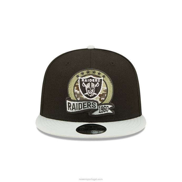 FFTN2051 New Era las vegas raiders nfl saudação ao serviço boné preto 9fifty snapback