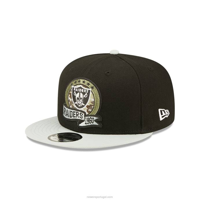 FFTN2051 New Era las vegas raiders nfl saudação ao serviço boné preto 9fifty snapback