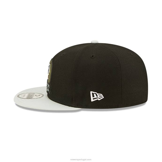 FFTN2051 New Era las vegas raiders nfl saudação ao serviço boné preto 9fifty snapback