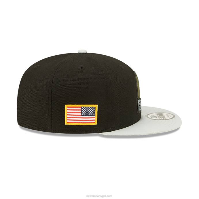FFTN2051 New Era las vegas raiders nfl saudação ao serviço boné preto 9fifty snapback