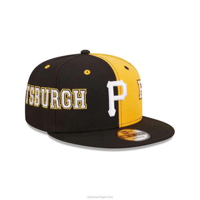 FFTN2052 New Era boné preto 9fifty snapback do pittsburgh pirates teamsplit