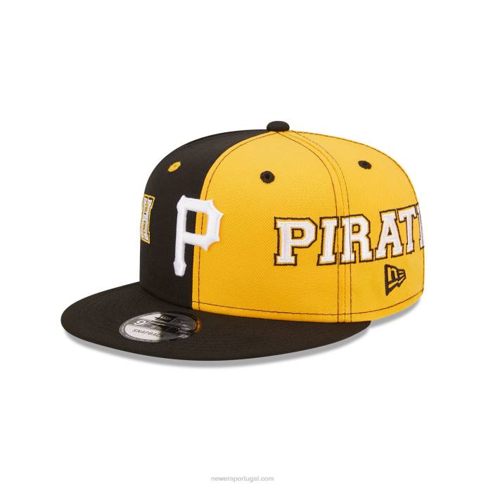 FFTN2052 New Era boné preto 9fifty snapback do pittsburgh pirates teamsplit