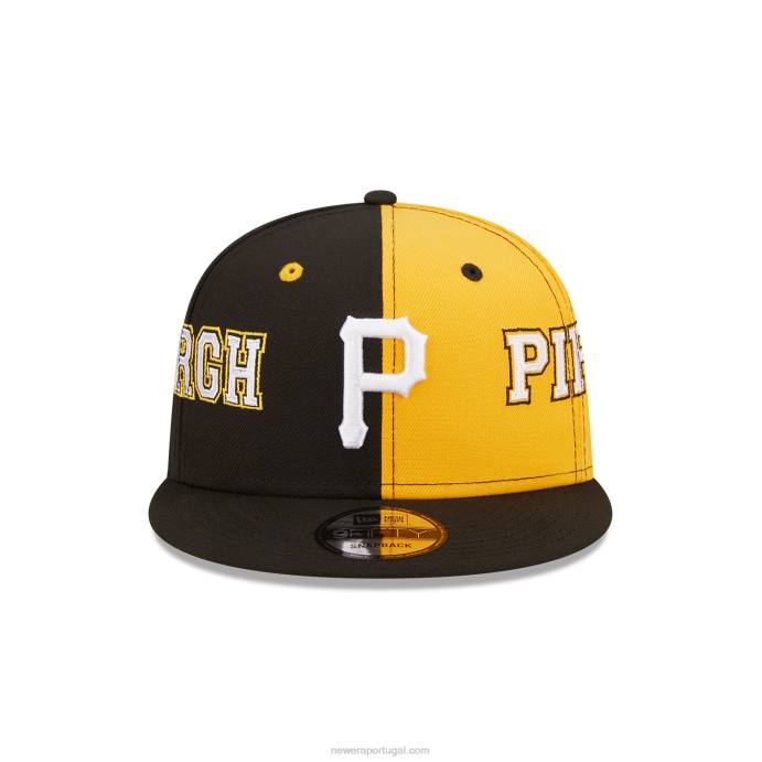 FFTN2052 New Era boné preto 9fifty snapback do pittsburgh pirates teamsplit