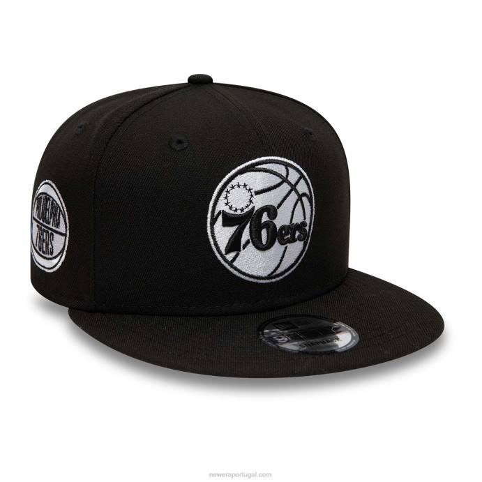 FFTN2061 New Era Boné philadelphia 76ers preto 9fifty snapback