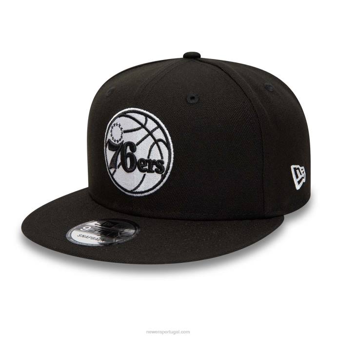FFTN2061 New Era Boné philadelphia 76ers preto 9fifty snapback