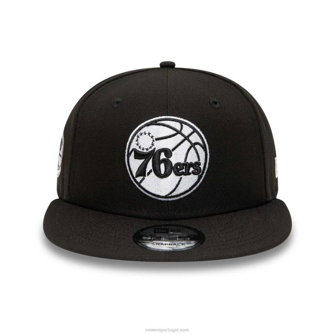 FFTN2061 New Era Boné philadelphia 76ers preto 9fifty snapback