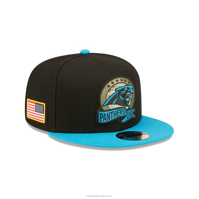FFTN2064 New Era Carolina Panthers nfl salute to service boné preto 9fifty snapback