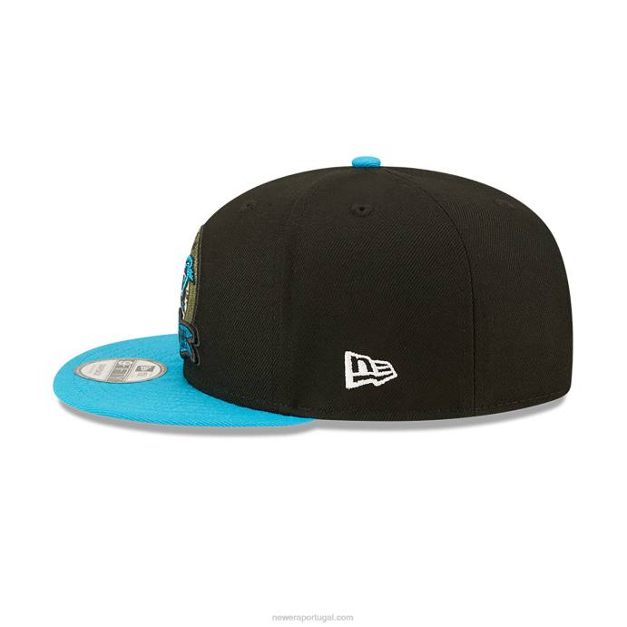 FFTN2064 New Era Carolina Panthers nfl salute to service boné preto 9fifty snapback