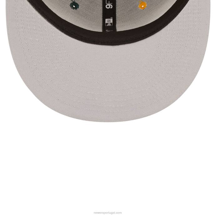 FFTN2065 New Era boné Oakland Athletics Teamplit verde escuro 9fifty snapback