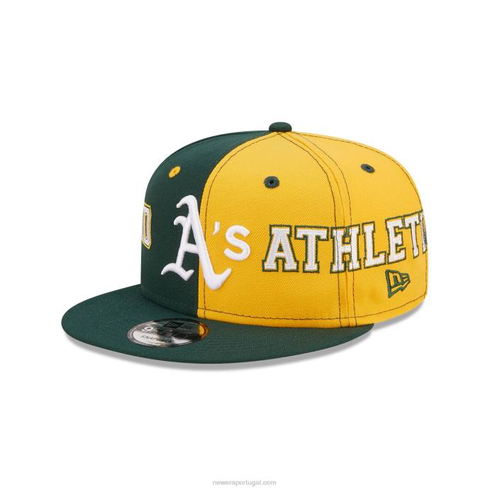 FFTN2065 New Era boné Oakland Athletics Teamplit verde escuro 9fifty snapback