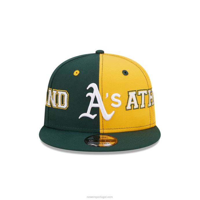 FFTN2065 New Era boné Oakland Athletics Teamplit verde escuro 9fifty snapback