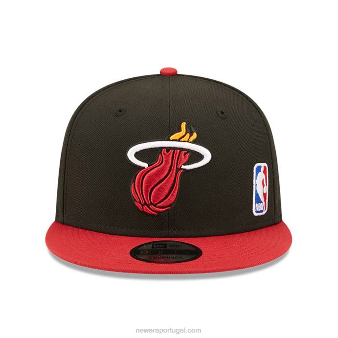 FFTN2067 New Era Boné snapback miami heat nba black letter arch black 9fifty