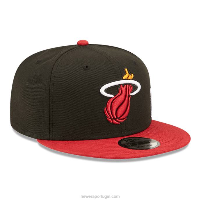 FFTN2067 New Era Boné snapback miami heat nba black letter arch black 9fifty