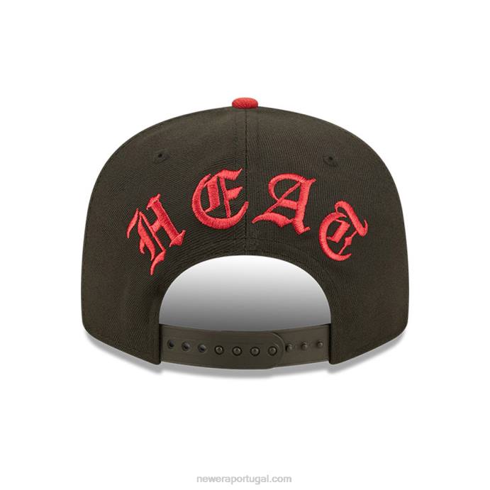 FFTN2067 New Era Boné snapback miami heat nba black letter arch black 9fifty