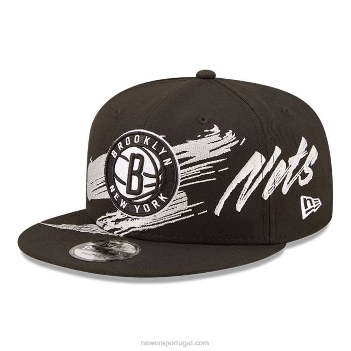 FFTN2068 New Era boné brooklyn nets nba sweep preto 9fifty snapback