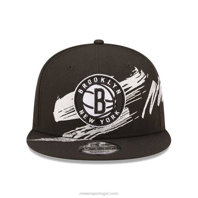 FFTN2068 New Era boné brooklyn nets nba sweep preto 9fifty snapback
