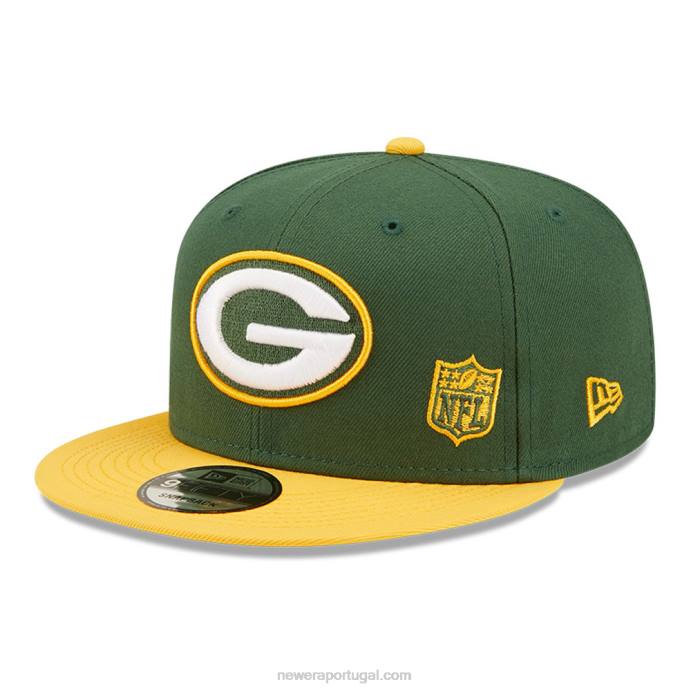 FFTN2070 New Era boné green bay packers nfl black letter arch green 9fifty snapback