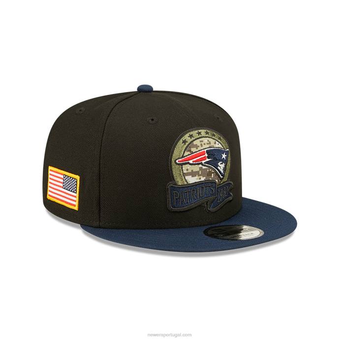 FFTN2077 New Era saudação nfl do new england patriots para servir boné preto 9fifty snapback