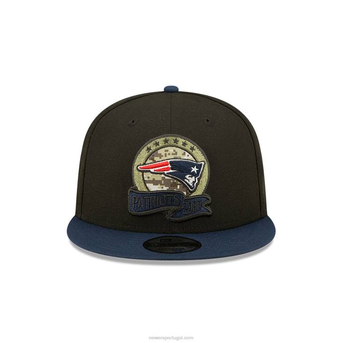 FFTN2077 New Era saudação nfl do new england patriots para servir boné preto 9fifty snapback