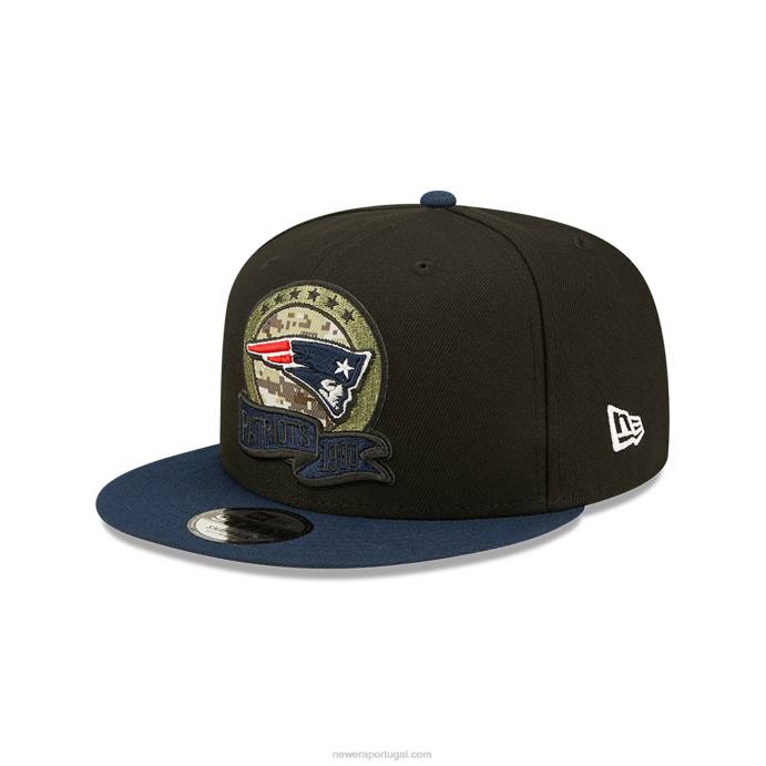 FFTN2077 New Era saudação nfl do new england patriots para servir boné preto 9fifty snapback