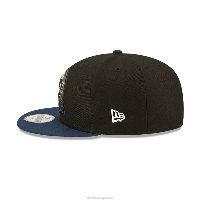 FFTN2077 New Era saudação nfl do new england patriots para servir boné preto 9fifty snapback