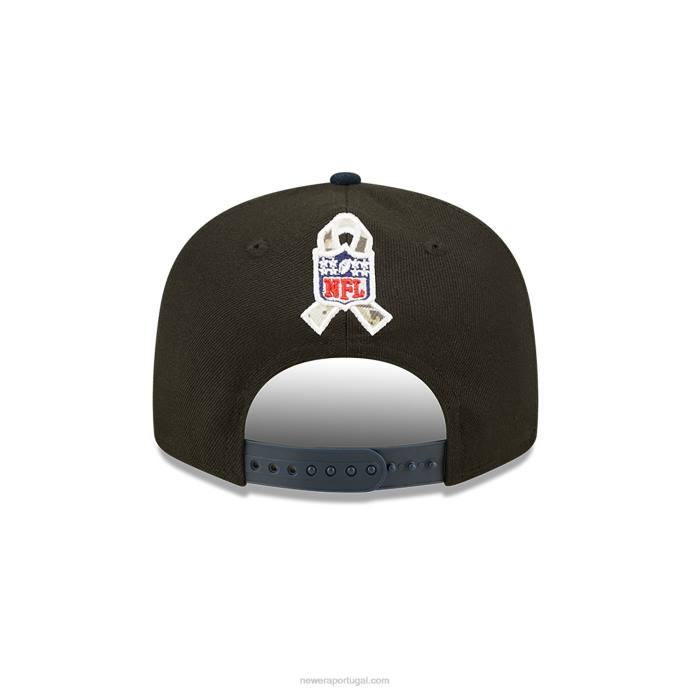 FFTN2077 New Era saudação nfl do new england patriots para servir boné preto 9fifty snapback