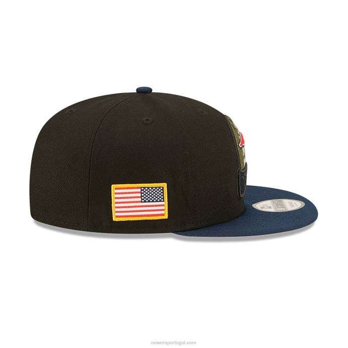 FFTN2077 New Era saudação nfl do new england patriots para servir boné preto 9fifty snapback