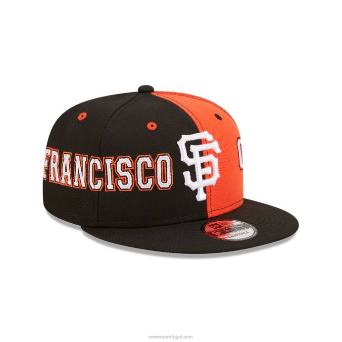 FFTN2078 New Era Boné snapback preto 9fifty do San Francisco Giants Teamsplit