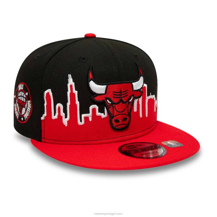 FFTN2079 New Era boné chicago bulls nba tip off 2022 preto 9fifty snapback