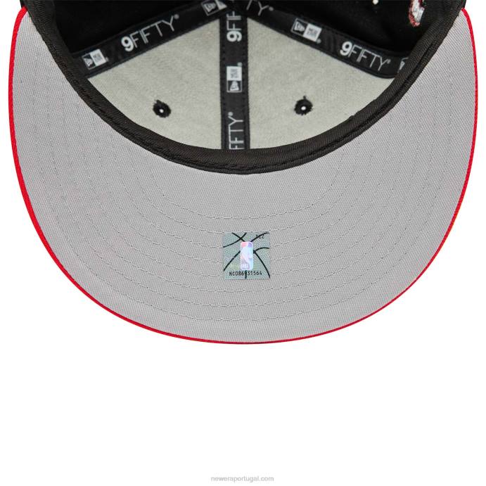 FFTN2079 New Era boné chicago bulls nba tip off 2022 preto 9fifty snapback