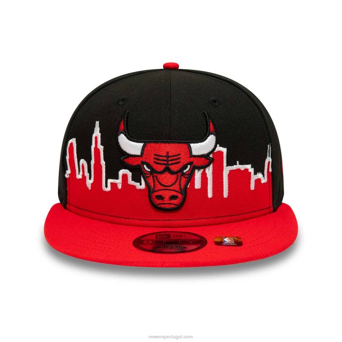 FFTN2079 New Era boné chicago bulls nba tip off 2022 preto 9fifty snapback