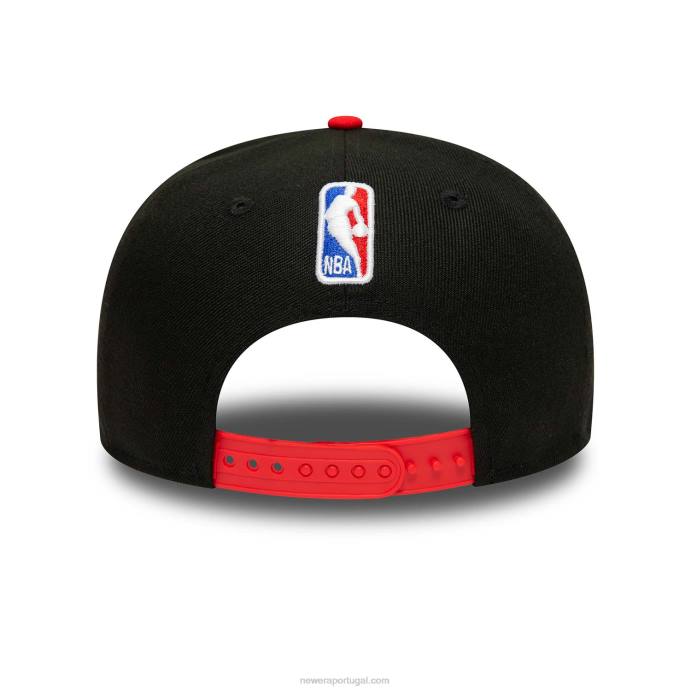 FFTN2079 New Era boné chicago bulls nba tip off 2022 preto 9fifty snapback