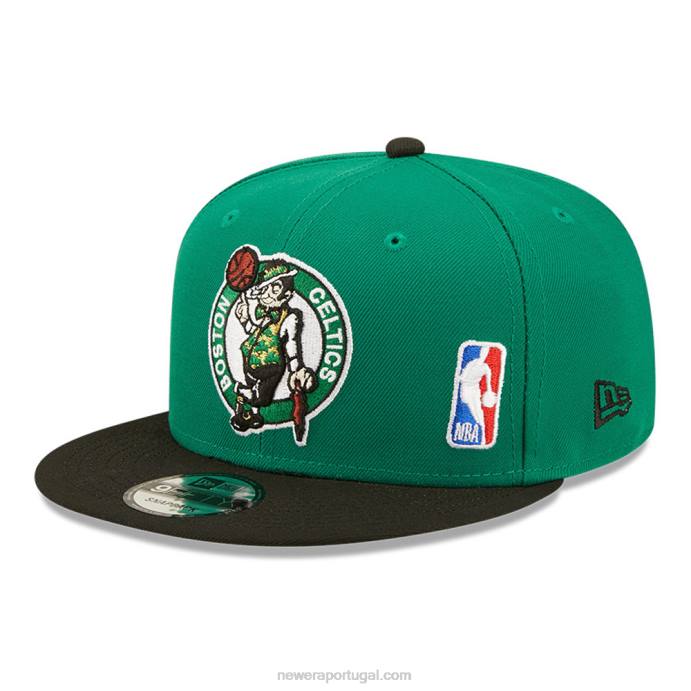 FFTN2080 New Era Boné boston celtics nba black letter arch green 9fifty snapback