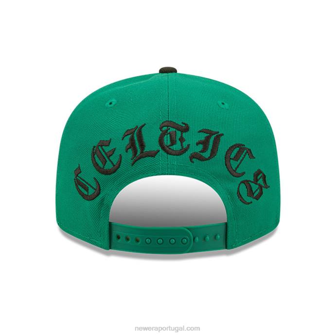 FFTN2080 New Era Boné boston celtics nba black letter arch green 9fifty snapback