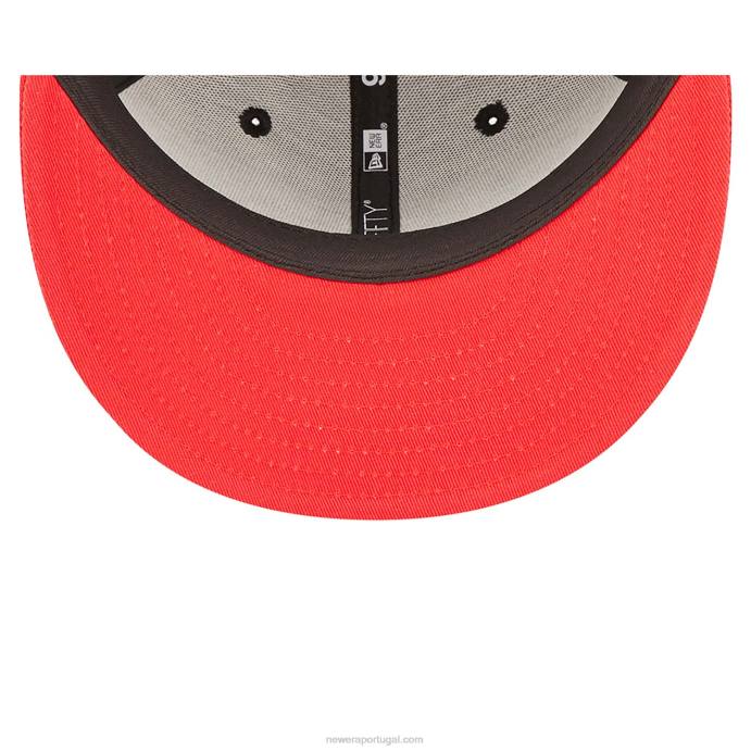 FFTN2085 New Era boné chicago bulls team patch preto 9fifty snapback