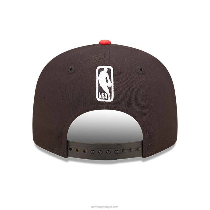 FFTN2085 New Era boné chicago bulls team patch preto 9fifty snapback