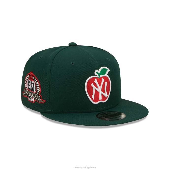 FFTN2089 New Era boné snapback 9fifty maçã verde escuro new york yankees