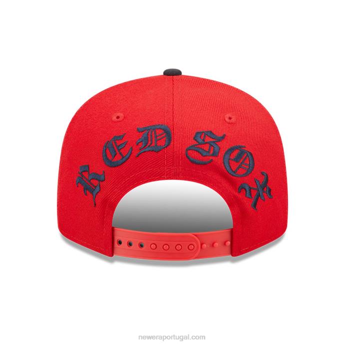 FFTN2093 New Era boston red sox mlb boné black letter arch red 9fifty snapback