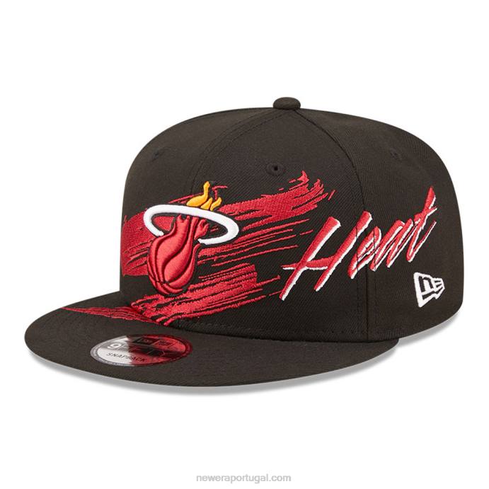 FFTN2094 New Era Boné miami heat nba sweep preto 9fifty snapback