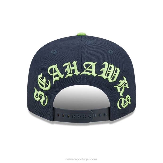 FFTN2096 New Era boné seattle seahawks nfl black letter arch blue 9fifty snapback
