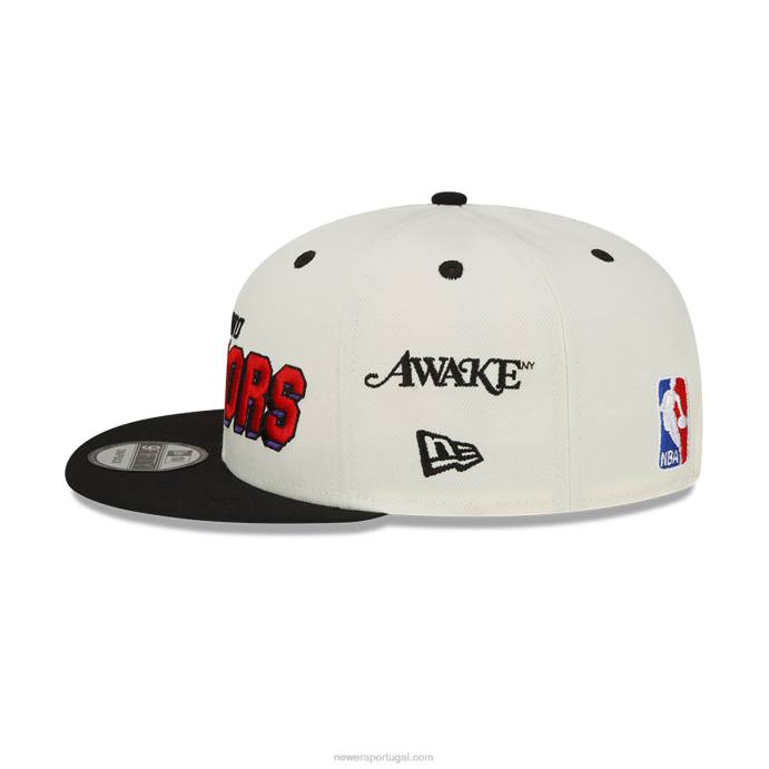 FFTN2101 New Era toronto raptors wake boné branco 9fifty snapback